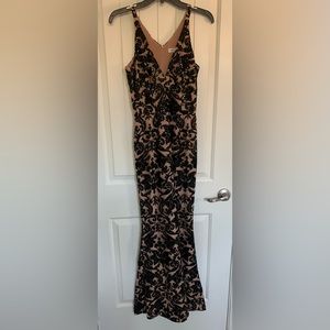 Black and sequin prom dress